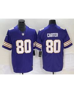 Men's Minnesota Vikings #80 Cris Carter Purple 2023 F.U.S.E. Vapor Untouchable Limited Stitched Jersey