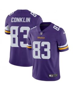 Men's Minnesota Vikings #83 Tyler Conklin Purple Vapor Untouchable Limited Stitched NFL Jersey