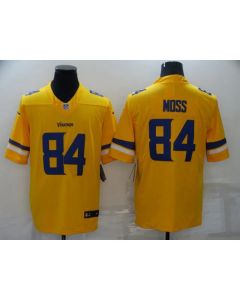 Men's Minnesota Vikings #84 Randy Moss Gold Inverted Legend Stitched NFL Jersey