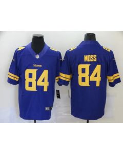 Men's Minnesota Vikings #84 Randy Moss Purple Color Rush Stitched Jersey