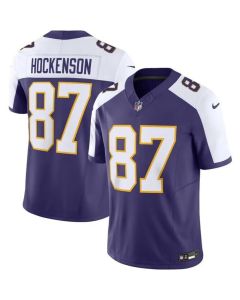 Men's Minnesota Vikings #87 T.J. Hockenson Purple 2023 F.U.S.E. Vapor Limited Stitched Jersey