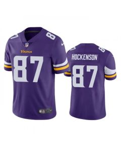 Men's Minnesota Vikings #87 T.J. Hockenson Purple Vapor Untouchable Stitched Jersey