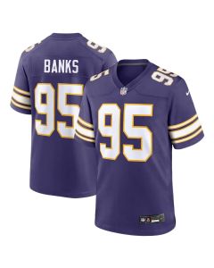 Men's Minnesota Vikings #95 Caleb Banks Purple 2026 NFL Draft Game Jersey (Purple)