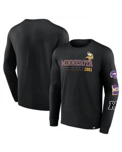 Men's Minnesota Vikings Black High Whip Pitcher Long Sleeve T-Shirt