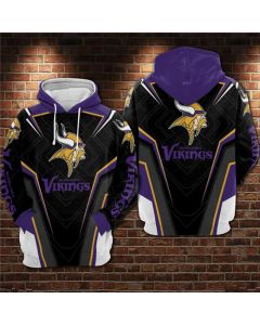 Men's Minnesota Vikings Black/Purple 3D All Over Print Pullover Hoodie