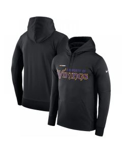 Men's Minnesota Vikings Black Sideline Property Of Performance Pullover Hoodie