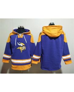 Men's Minnesota Vikings Blank Purple/Yellow Ageless Must-Have Lace-Up Pullover Hoodie