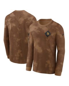 Men's Minnesota Vikings Brown 2023 Salute To Service Long Sleeve T-Shirt