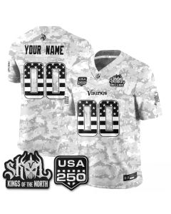 Men's Minnesota Vikings Camo 2026 Salute to Service Vapor F.U.S.E. Limited Custom Jersey (2026)