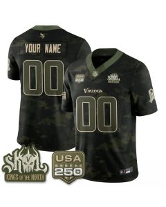 Men's Minnesota Vikings Camo 2026 Salute to Service Vapor F.U.S.E. Limited Custom Jersey (Style 4)