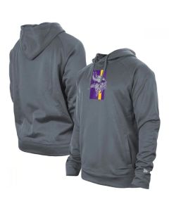 Men's Minnesota Vikings Gray New Era Training Camp Raglan Pullover Hoodie