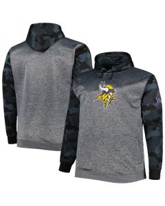 Men's Minnesota Vikings Heather Charcoal Big & Tall Camo Pullover Hoodie