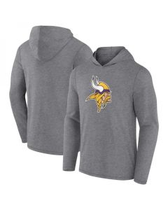 Men's Minnesota Vikings Heather Gray Primary Logo Long Sleeve Hoodie T-Shirt