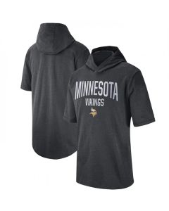 Men's Minnesota Vikings Heathered Charcoal Sideline Training Hoodie Performance T-Shirt