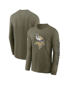 Men's Minnesota Vikings Olive 2022 Salute to Service Long Sleeve T-Shirt