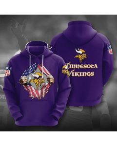 Men's Minnesota Vikings Purple 3D Trending T-Shirt Hoodie