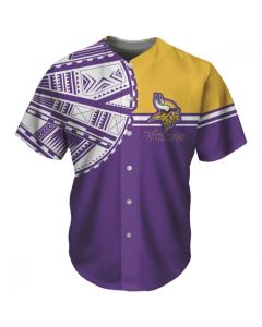 Men's Minnesota Vikings Purple Baseball Jersey