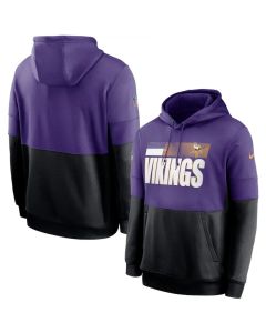 Men's Minnesota Vikings Purple/Black Sideline Impact Lockup Performance Pullover Hoodie
