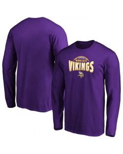 Men's Minnesota Vikings Purple Clamp Down Long Sleeve T-Shirt
