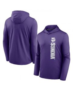 Men's Minnesota Vikings Purple Fan Gear Team Stack Hoodie Performance Long Sleeve T-Shirt
