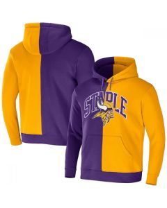 Men's Minnesota Vikings Purple/Gold Split Logo Pullover Hoodie