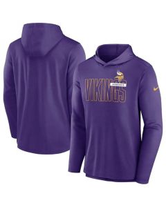 Men's Minnesota Vikings Purple Lightweight Performance Hoodie Long Sleeve T-Shirt