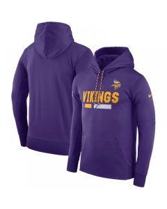 Men's Minnesota Vikings Purple Sideline Team Name Performance Pullover Hoodie