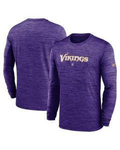 Men's Minnesota Vikings Purple Sideline Team Velocity Performance Long Sleeve T-Shirt
