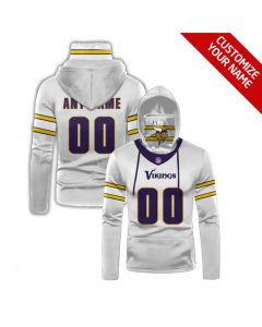 Men's Minnesota Vikings White Customize Stitched Hoodies Mask 2020