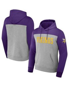 Men's Minnesota Vikings x Darius Rucker Collection Heather Gray Color Blocked Pullover Hoodie