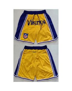 Men's Minnesota Vikings Yellow Shorts (Run Smaller)
