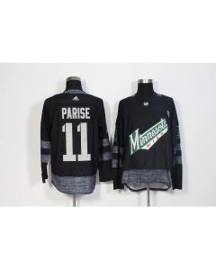 Men's Minnesota Wild #11 Zach Parise Black 1917-2017 100th Anniversary Stitched NHL Jersey