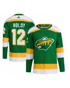 Men's Minnesota Wild #12 Matt Boldy Green 2022-23 Reverse Retro Stitched Jersey