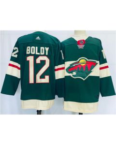 Men's Minnesota Wild #12 Matt Boldy Green Stitched Jersey
