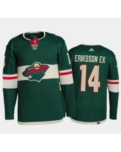 Men's Minnesota Wild #14 Joel Eriksson Ek Green Stitched Jersey