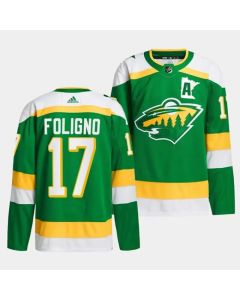 Men's Minnesota Wild #17 Marcus Foligno Green 2023-24 Stitched Jersey