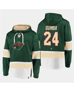 Men's Minnesota Wild #24 Matt Dumba Green All Stitched Sweatshirt Hoodie