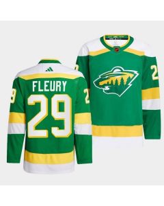 Men's Minnesota Wild #29 Marc-Andre Fleury Green 2022-23 Reverse Retro Stitched Jersey