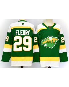 Men's Minnesota Wild #29 Marc-Andre Fleury Green 2024-25 Alternate Stitched Hockey Premium Jersey