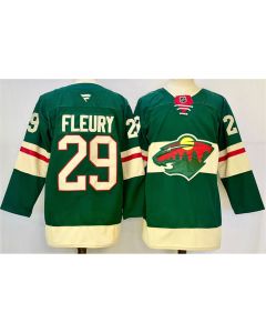 Men's Minnesota Wild #29 Marc-Andre Fleury Green 2024-25 Home Stitched Hockey Premium Jersey