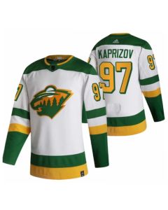 Men's Minnesota Wild #97 Kirill Kaprizov 2021 White Reverse Retro Stitched Jersey