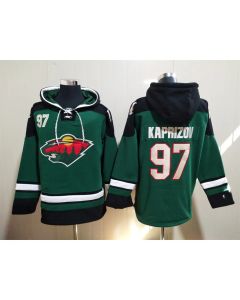Men's Minnesota Wild #97 Kirill Kaprizov Green Ageless Must-Have Lace-Up Pullover Hoodie