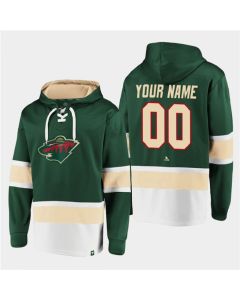 Men's Minnesota Wild Active Player Custom Green All Stitched Sweatshirt Hoodie