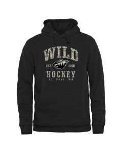 Men's Minnesota Wild Black Camo Stack Pullover Hoodie