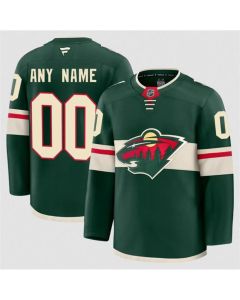 Men's Minnesota Wild Custom Green 2024-25 Home Stitched Hockey Premium Jersey