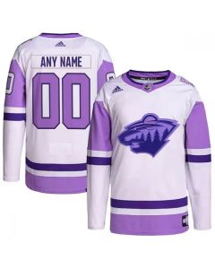 Men's Minnesota Wild Custom White/Purple Stitched Jersey