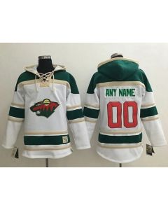 Men's Minnesota Wild White Stitched NHL Custom Hoodie
