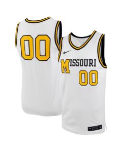 Men's Missouri Tigers #00 White Stitched Basketball Jersey