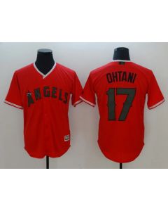 Men's MLB Los Angeles Angels #17 Shohei Ohtani Red 2018 Memorial Day Cool Base Stitched Jersey