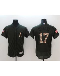 Men's MLB Los Angeles Angels #17 Shohei OhtaNinolive Green Flexbase Jersey
